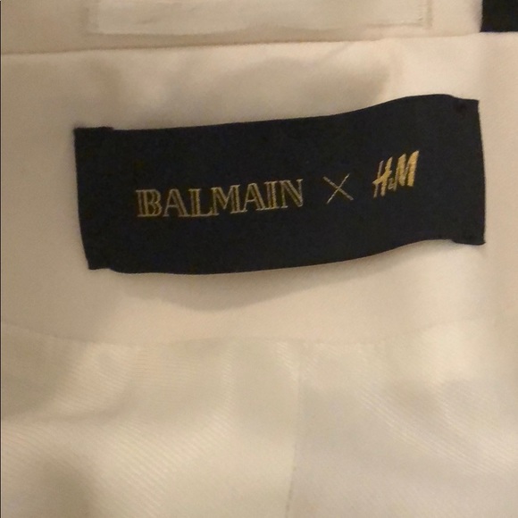 BALMAIN H&M Blazer Jacket in White Cream Size 8 - Picture 5 of 8